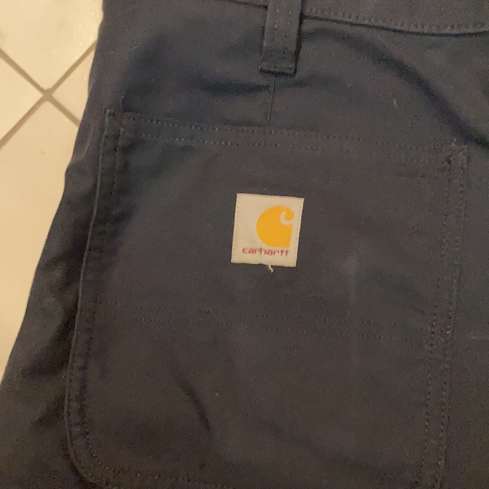 Navy Carhartt 33x32 5 Pocket Relaxed Fit Pants - Picture 2 of 8
